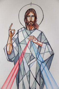 Divine Mercy Image Line Art