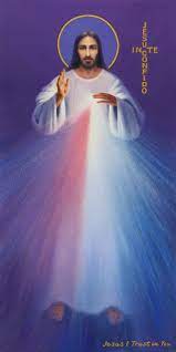 Divine Mercy Image flooded with rays of light